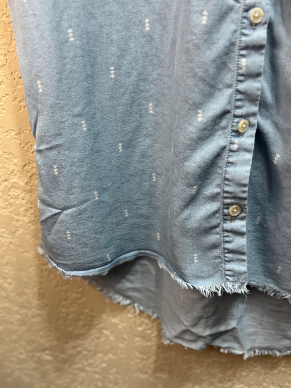 Thread Supply Tencel Chambray Shirt Dress Small Raw Hem Blue - Picture 5 of 8